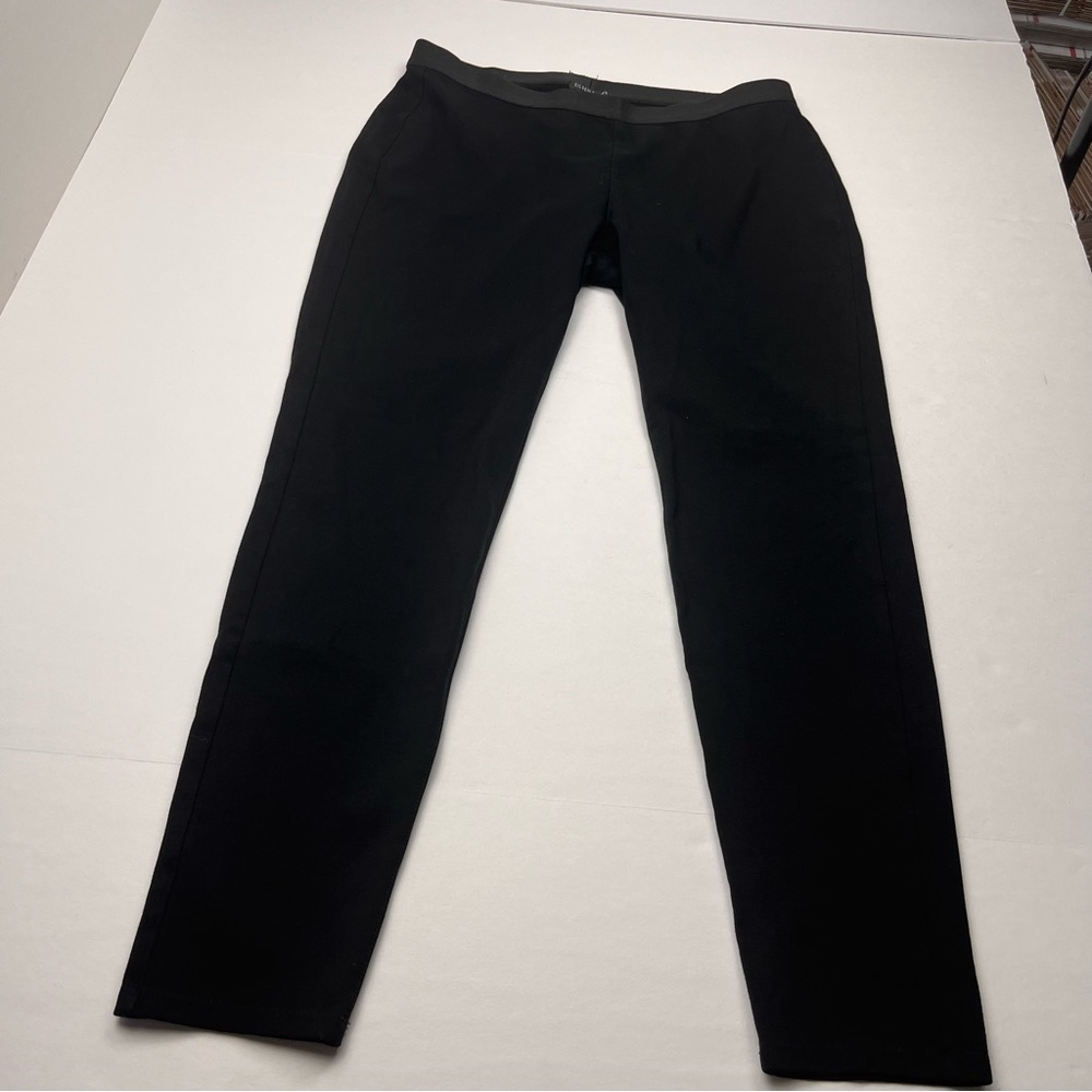 Eileen Fisher Women Medium Black Viscose Nylon Spandex Blend Elastic Waist *FLAW